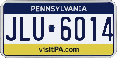 PA license plate JLU6014