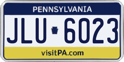 PA license plate JLU6023