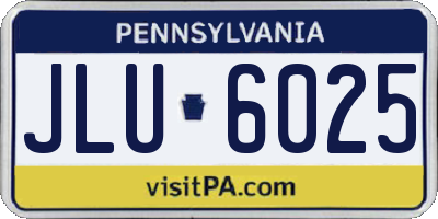 PA license plate JLU6025