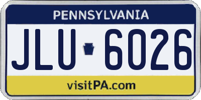 PA license plate JLU6026