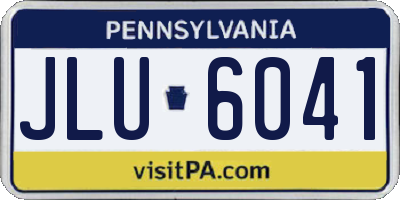 PA license plate JLU6041