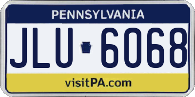 PA license plate JLU6068