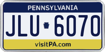 PA license plate JLU6070