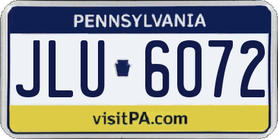 PA license plate JLU6072