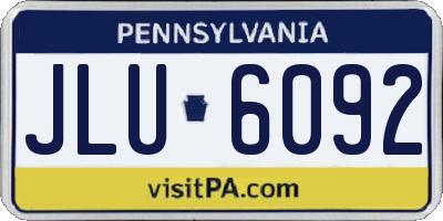 PA license plate JLU6092