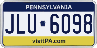 PA license plate JLU6098