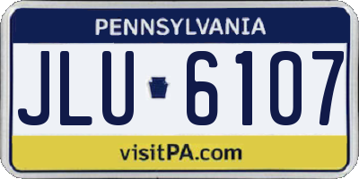 PA license plate JLU6107
