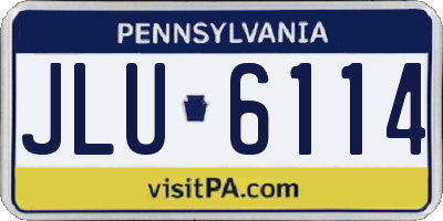 PA license plate JLU6114