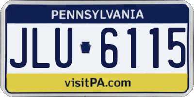 PA license plate JLU6115