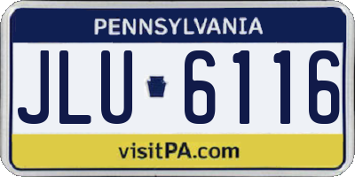PA license plate JLU6116