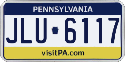PA license plate JLU6117
