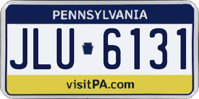 PA license plate JLU6131