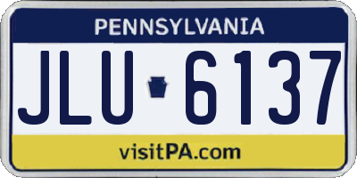 PA license plate JLU6137