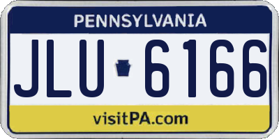 PA license plate JLU6166