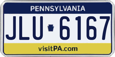 PA license plate JLU6167