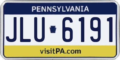 PA license plate JLU6191