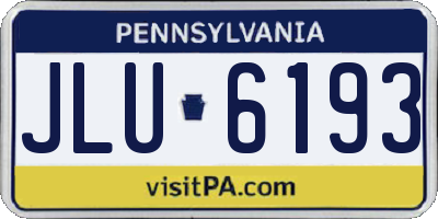 PA license plate JLU6193