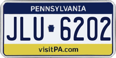 PA license plate JLU6202