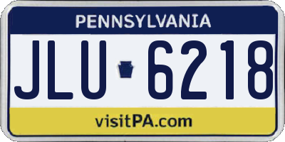 PA license plate JLU6218