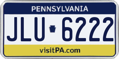 PA license plate JLU6222