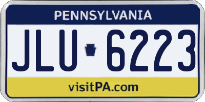 PA license plate JLU6223