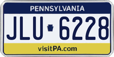 PA license plate JLU6228