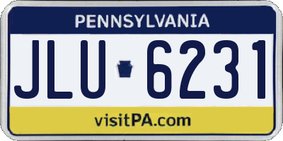 PA license plate JLU6231