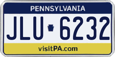 PA license plate JLU6232
