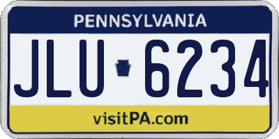 PA license plate JLU6234