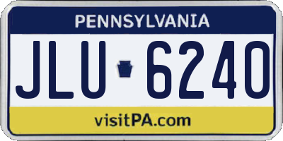 PA license plate JLU6240