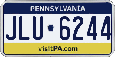 PA license plate JLU6244