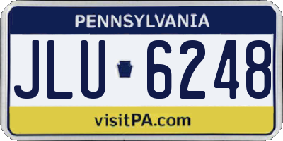 PA license plate JLU6248