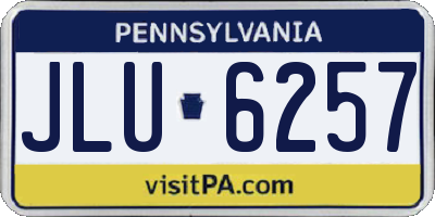PA license plate JLU6257