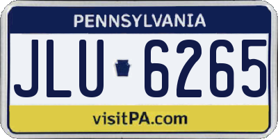 PA license plate JLU6265