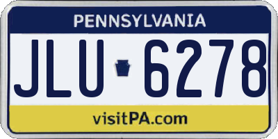 PA license plate JLU6278