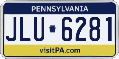 PA license plate JLU6281