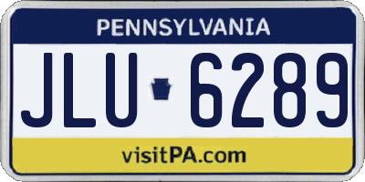 PA license plate JLU6289
