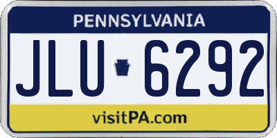 PA license plate JLU6292