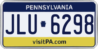 PA license plate JLU6298