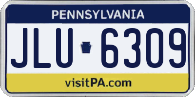 PA license plate JLU6309