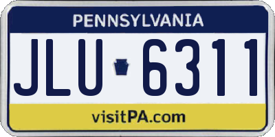 PA license plate JLU6311