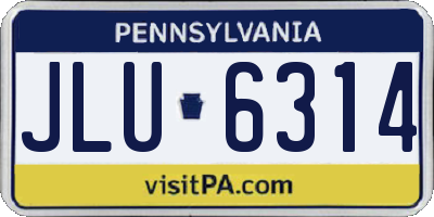PA license plate JLU6314