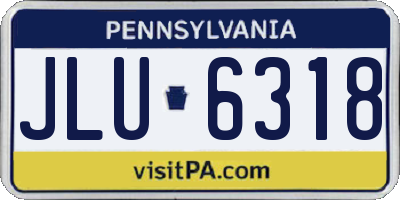 PA license plate JLU6318