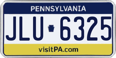 PA license plate JLU6325