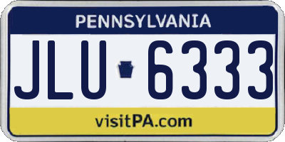 PA license plate JLU6333
