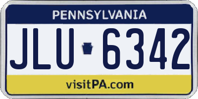 PA license plate JLU6342