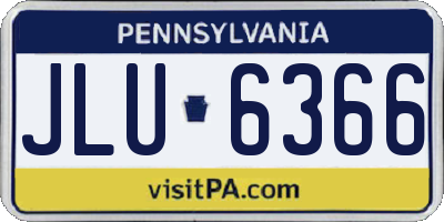 PA license plate JLU6366