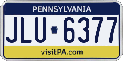 PA license plate JLU6377