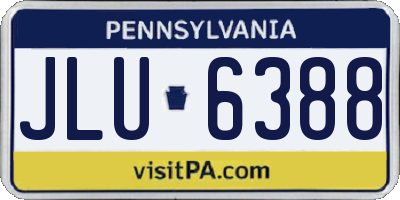 PA license plate JLU6388
