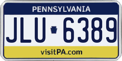 PA license plate JLU6389